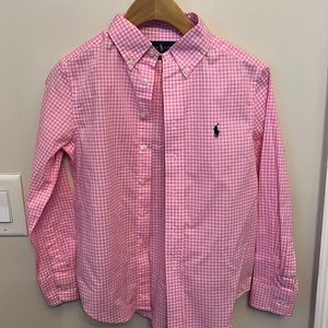 Ralph Lauren, pink button down shirt boys size 8